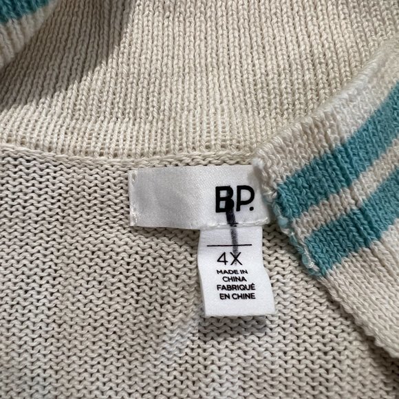 NWOT BP Pointelle Cotton Polo Sweater in Ivory Dove (4X)‎ - Picture 8 of 9